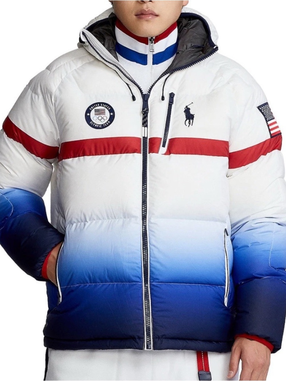 Polo Ralph Lauren Team USA Olympic Puffer Jacket 2022 Size S